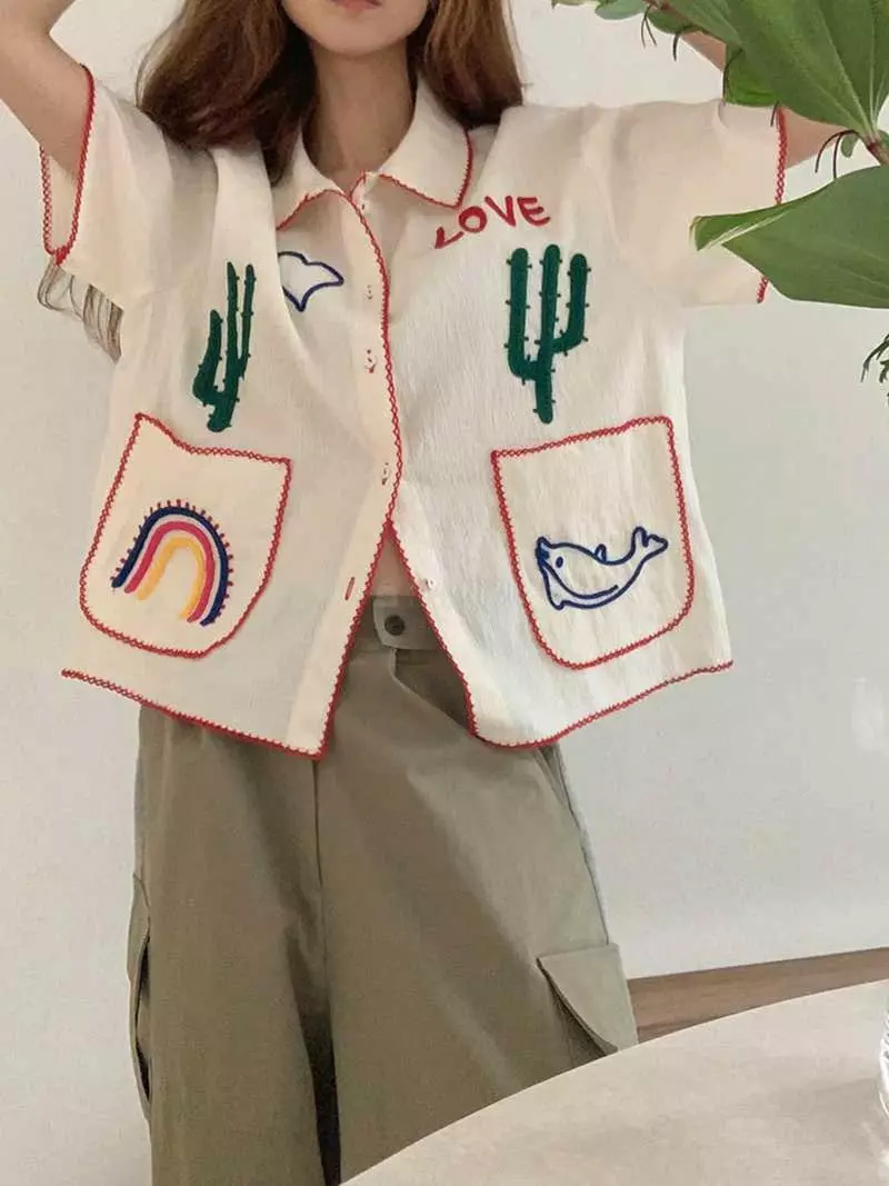 Jkichi - Korean Women Fashion - #restrostyle - Letter Shirt - 12