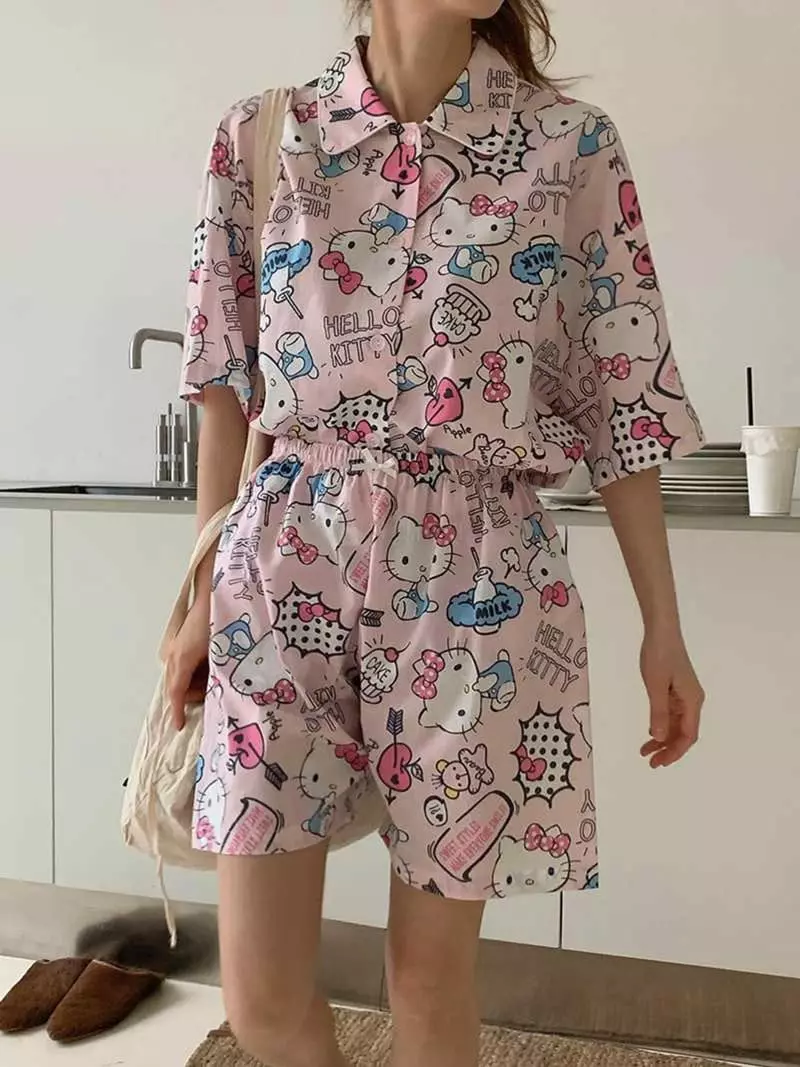 Jkichi - Korean Women Fashion - #restrostyle - Kitty Summer Set - 12