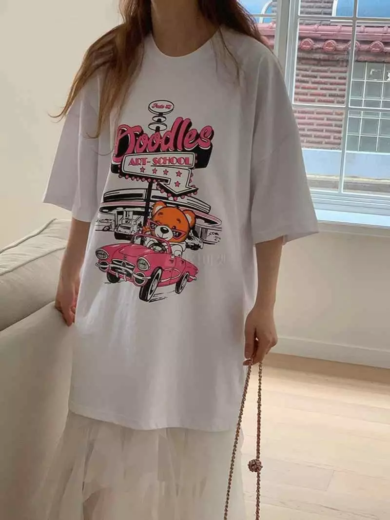 Jkichi - Korean Women Fashion - #romanticstyle - Car Bear Tee - 7