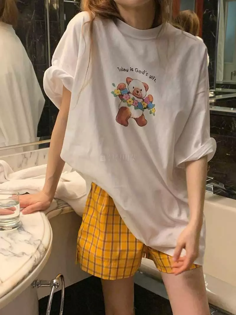 Jkichi - Korean Women Fashion - #vintageinspired - Gift Bear Tee - 8