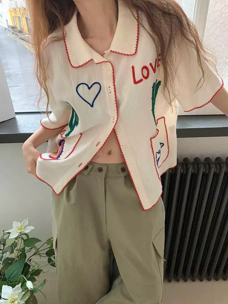 Jkichi - Korean Women Fashion - #vintagekidsstyle - Letter Shirt - 10