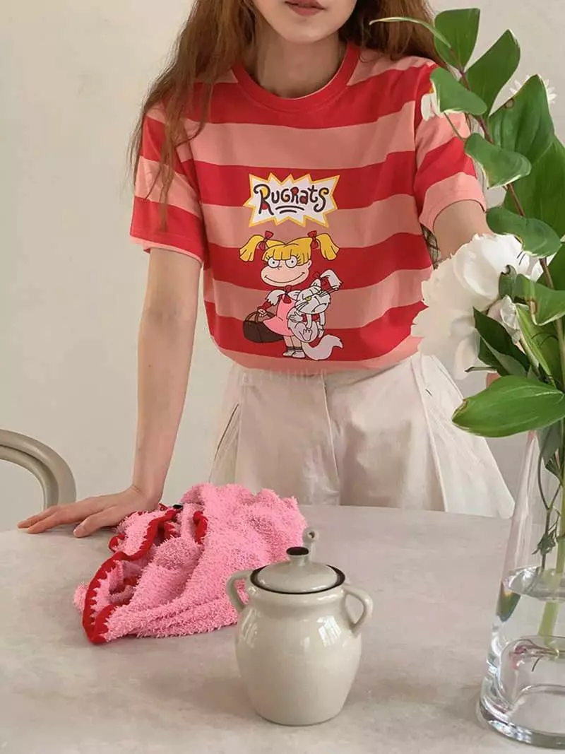 Jkichi - Korean Women Fashion - #vintagekidsstyle - Col Lovey Tee - 7
