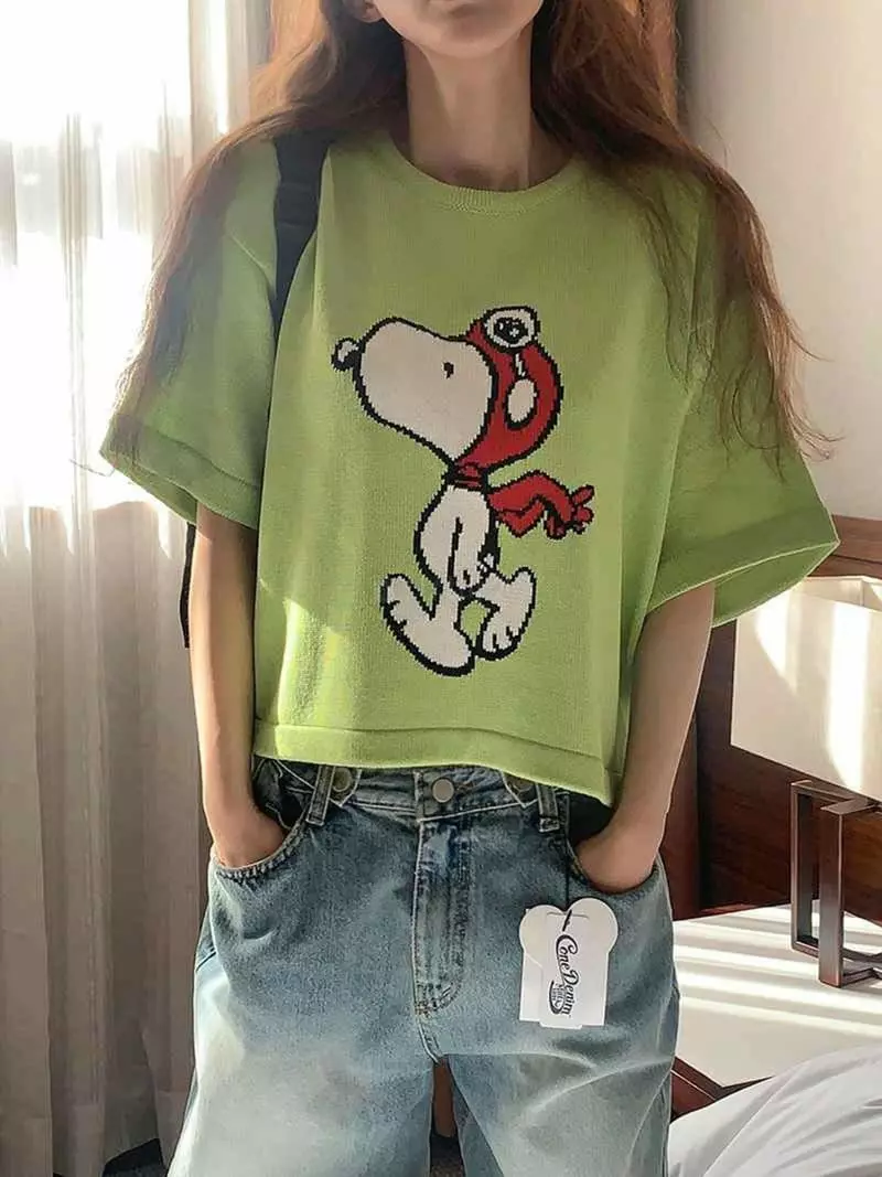 Jkichi - Korean Women Fashion - #momslook - Snup Crop Tee - 4