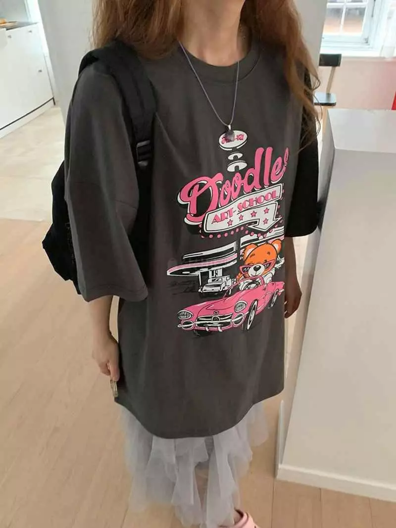Jkichi - Korean Women Fashion - #womensfashion - Car Bear Tee - 12