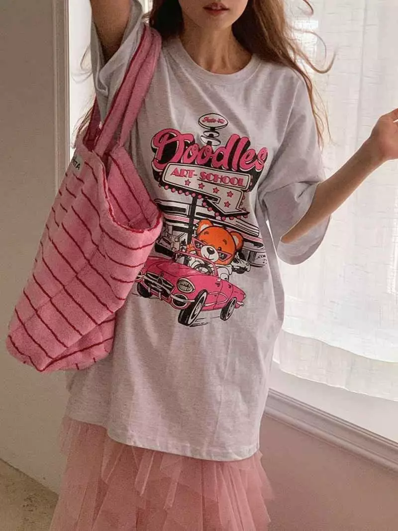 Jkichi - Korean Women Fashion - #womensfashion - Car Bear Tee - 2