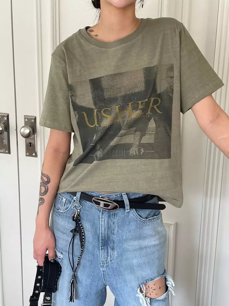 Kare - Korean Women Fashion - #momslook - Usher Tee - 6