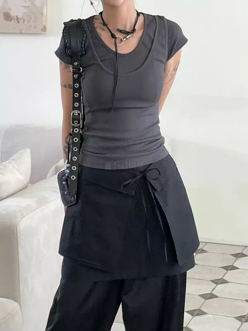 Kare - Korean Women Fashion - #momslook - Art Tee Set - 12
