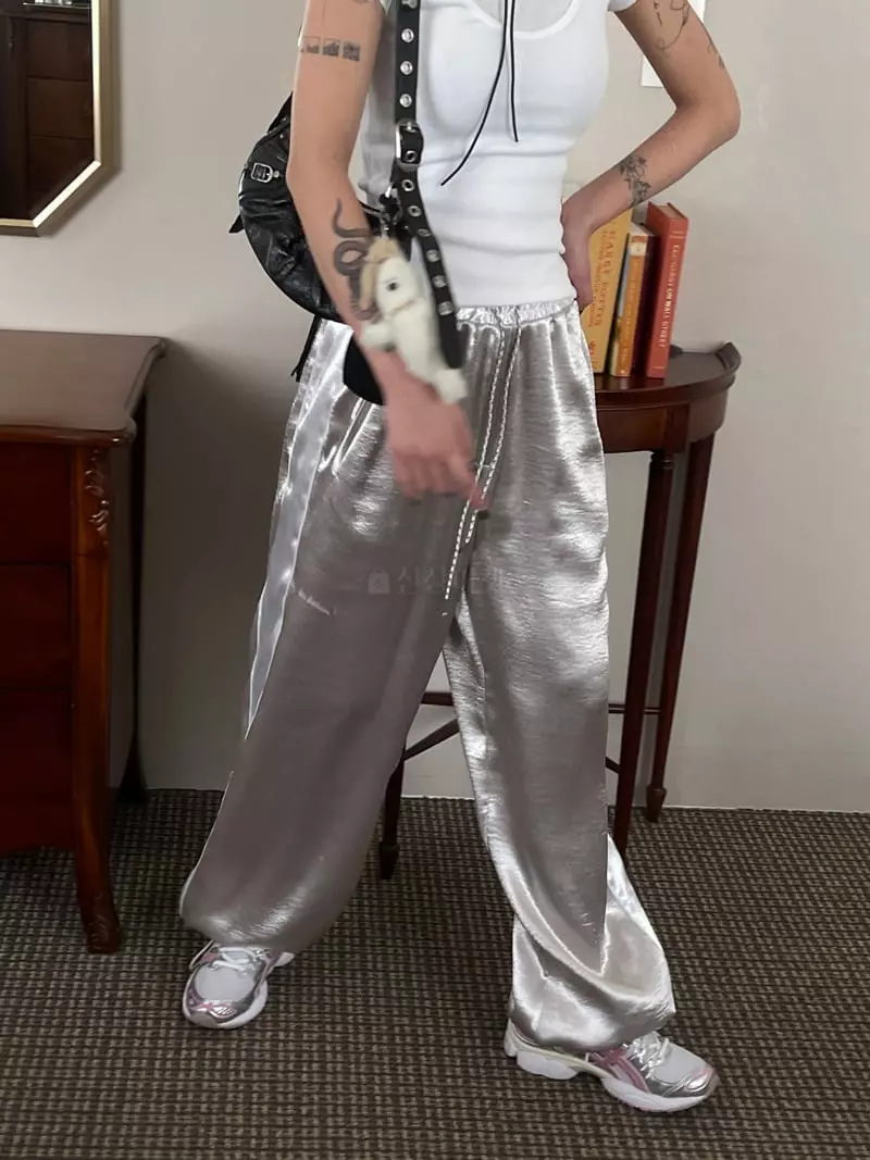 Kare - Korean Women Fashion - #momslook - Shinning Pants - 3