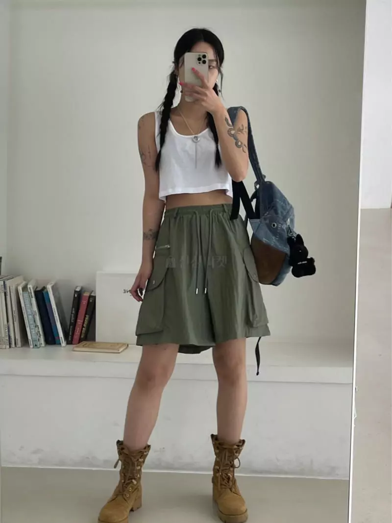 Kare - Korean Women Fashion - #romanticstyle - Flat Shorts - 6