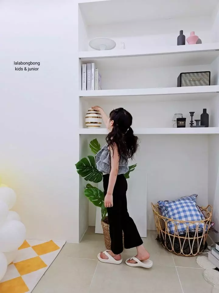 Lalabongbong - Korean Children Fashion - #childofig - Check Crop Top - 6