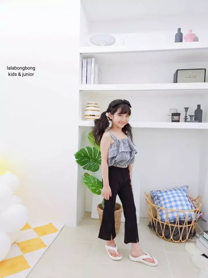 Lalabongbong - Korean Children Fashion - #minifashionista - Check Crop Top