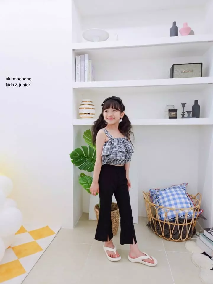 Lalabongbong - Korean Children Fashion - #prettylittlegirls - Check Crop Top - 2