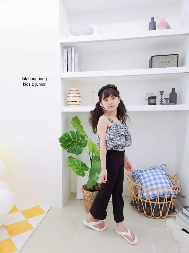 Lalabongbong - Korean Children Fashion - #stylishchildhood - Check Crop Top - 5