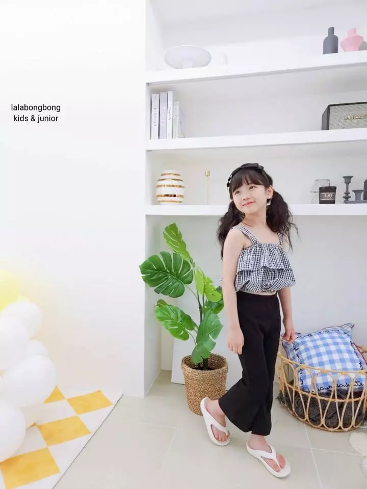 Lalabongbong - Korean Children Fashion - #todddlerfashion - Check Crop Top - 3