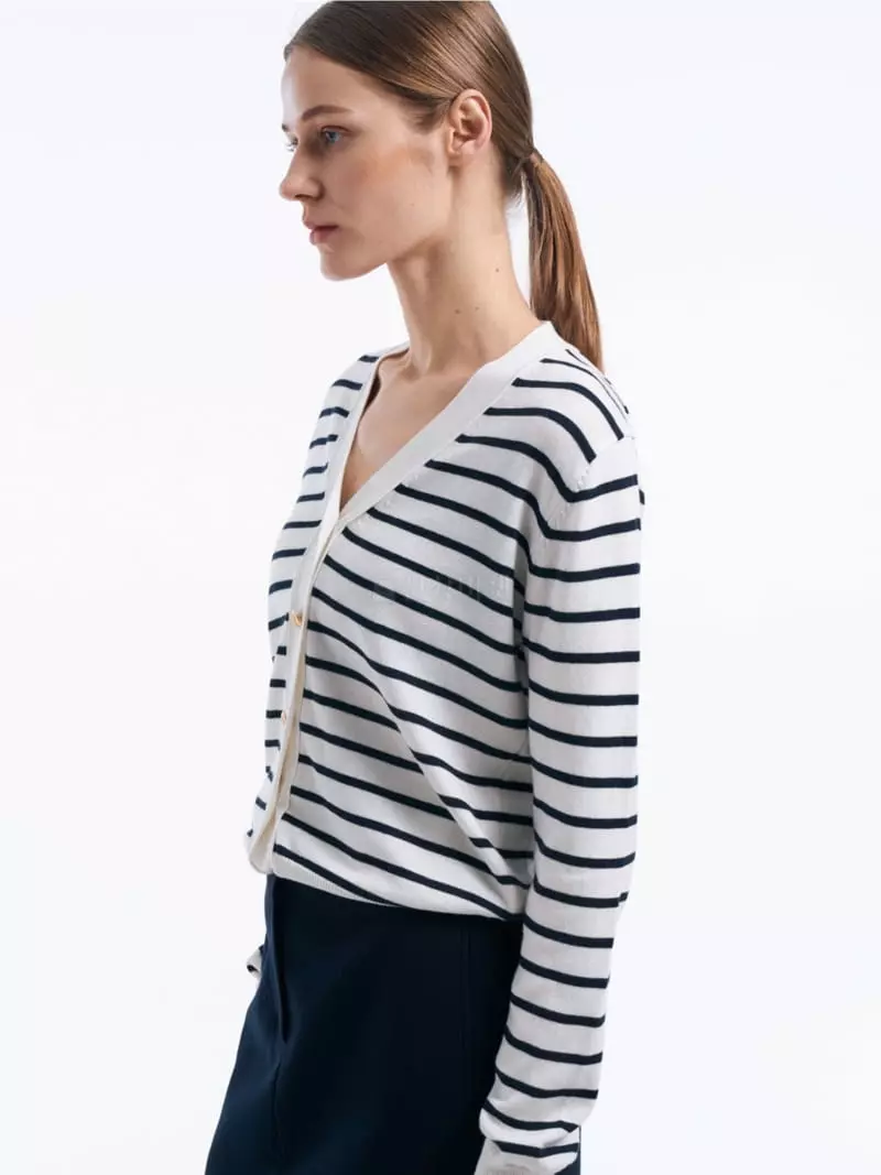 Lamerei - Korean Women Fashion - #momslook - Stripes Cardigan - 3