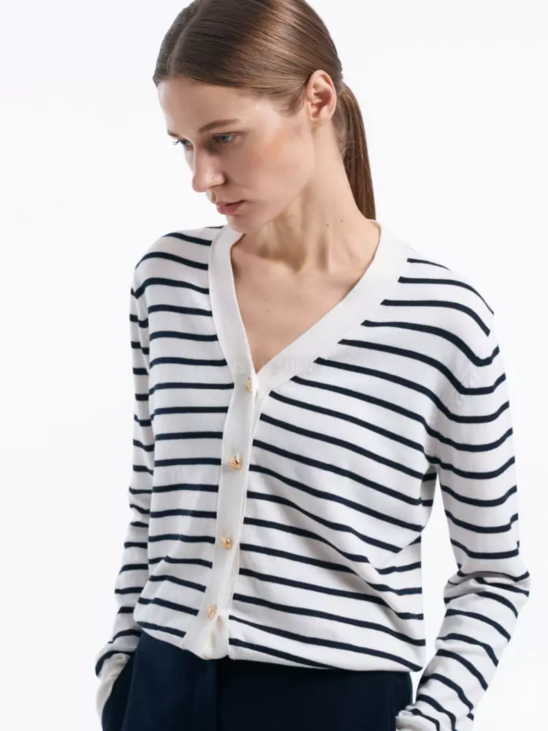 Lamerei - Korean Women Fashion - #momslook - Stripes Cardigan - 4