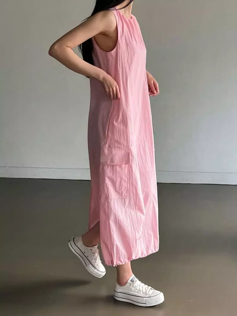 Lamerei - Korean Women Fashion - #momslook - Sleeveless String Pocket One-piece