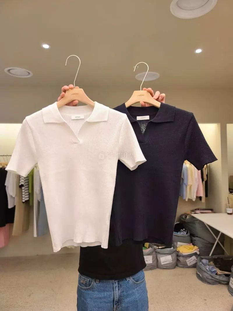 Lamerei - Korean Women Fashion - #momslook - Rib Collar Half Ioen Knit Top - 4