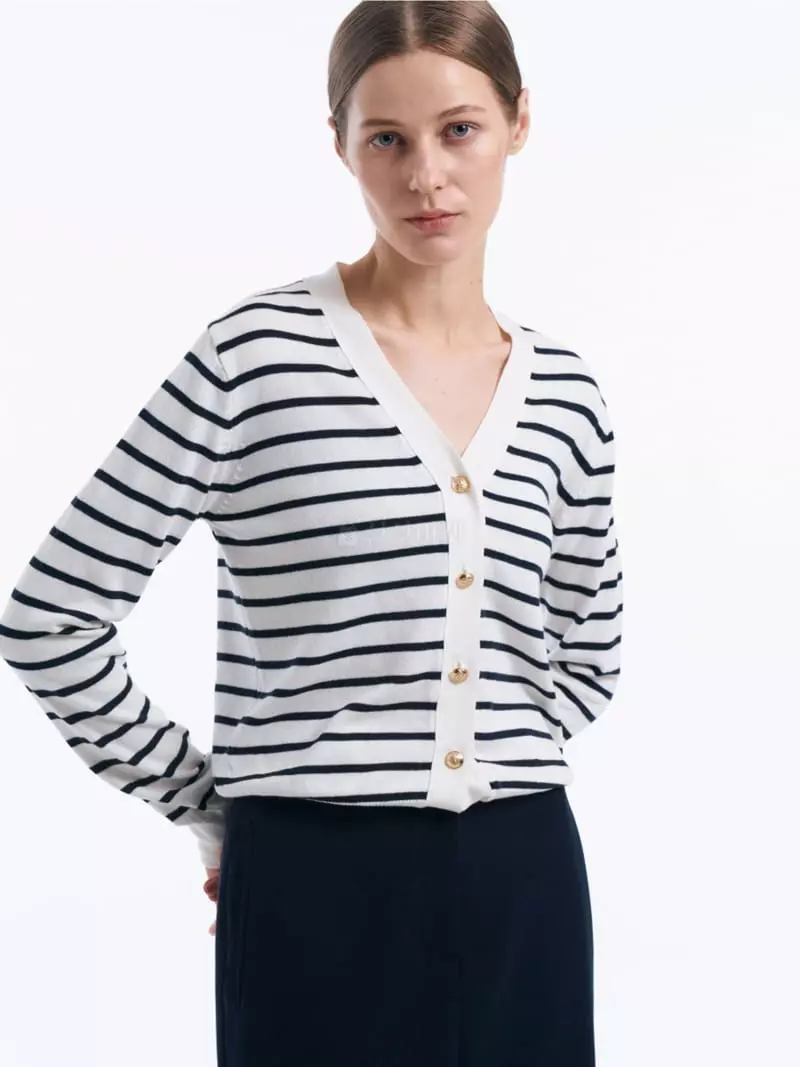 Lamerei - Korean Women Fashion - #womensfashion - Stripes Cardigan