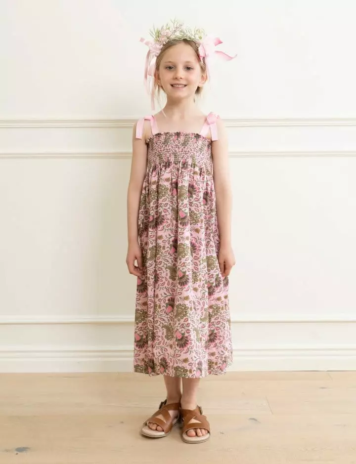 Le Bev - Korean Children Fashion - #childrensboutique - Ribbon Paisley Pink Gold One-piece - 7