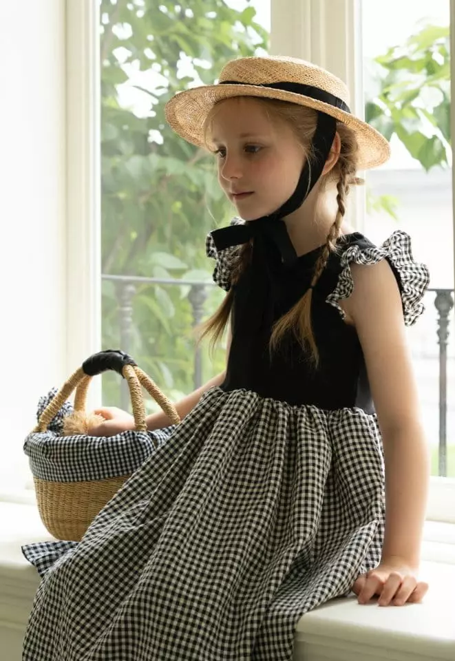 Le Bev - Korean Children Fashion - #kidzfashiontrend - Wing Check One-piece Black - 3
