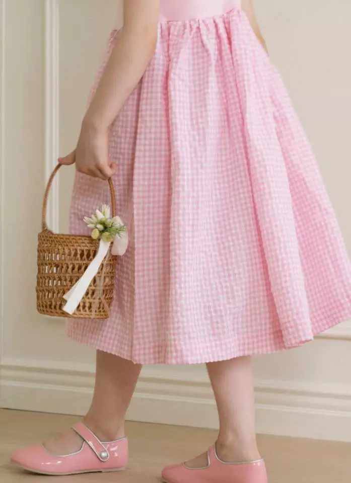 Le Bev - Korean Children Fashion - #magicofchildhood - Wing Check One-piece Pink - 7