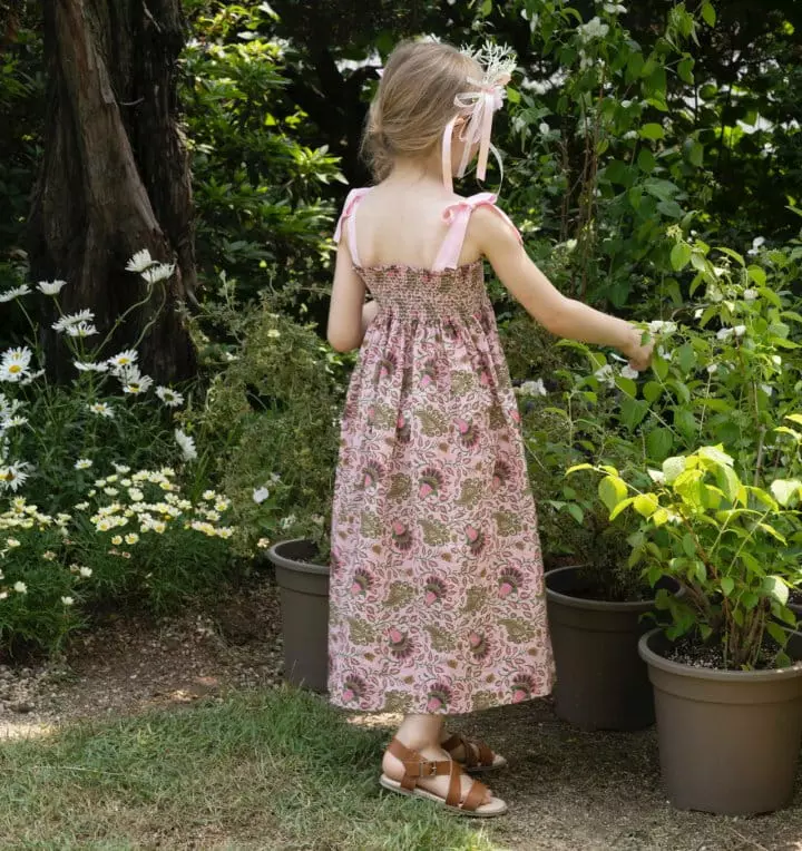 Le Bev - Korean Children Fashion - #magicofchildhood - Ribbon Paisley Pink Gold One-piece - 2