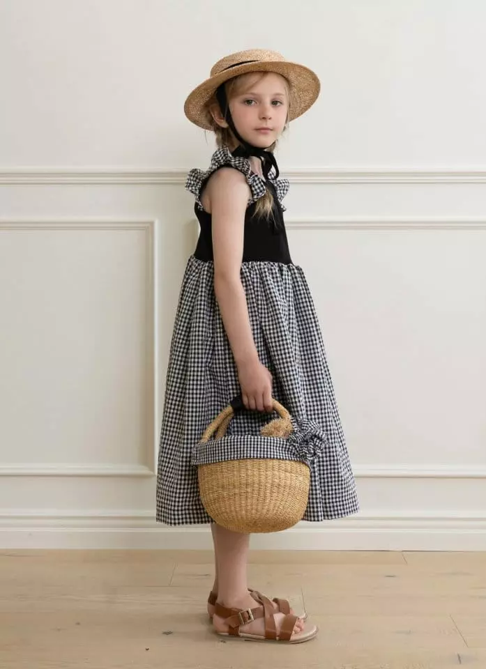 Le Bev - Korean Children Fashion - #minifashionista - Wing Check One-piece Black - 7