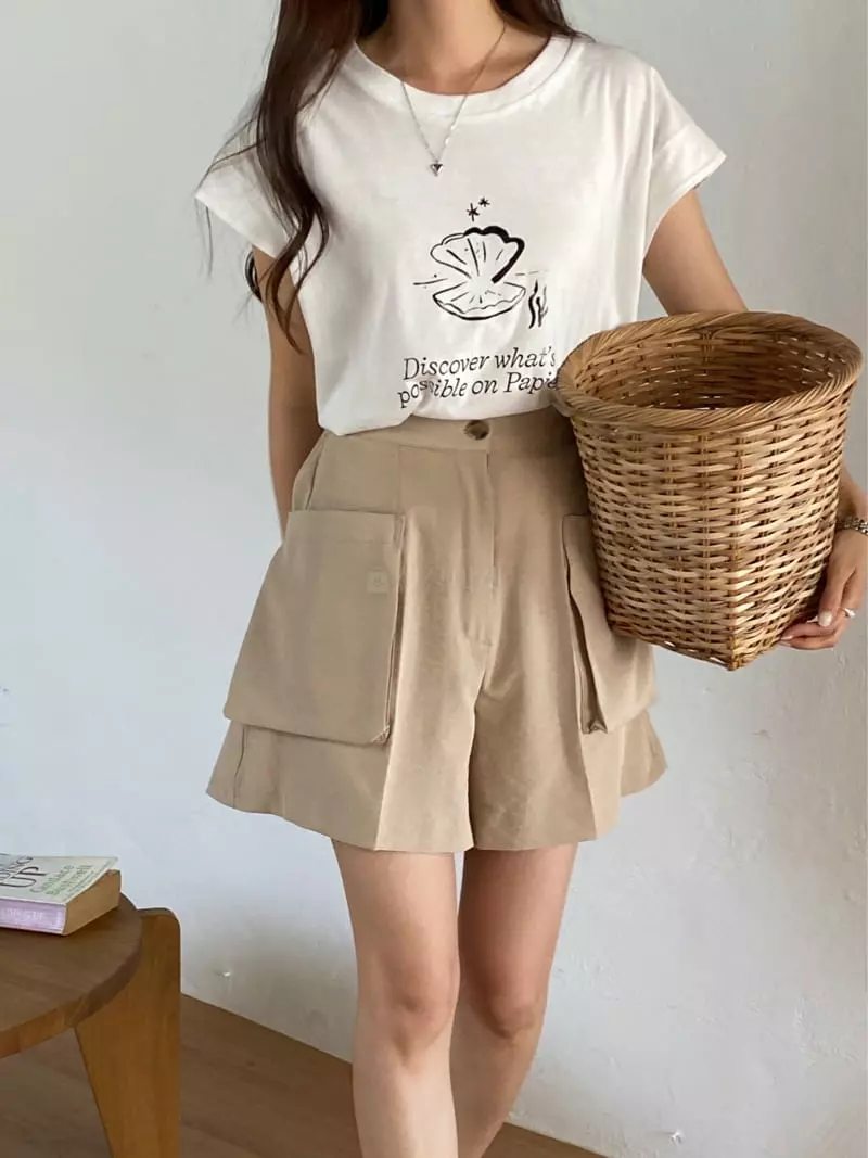Lewin - Korean Women Fashion - #restrostyle - Pearl Paint Tee - 11