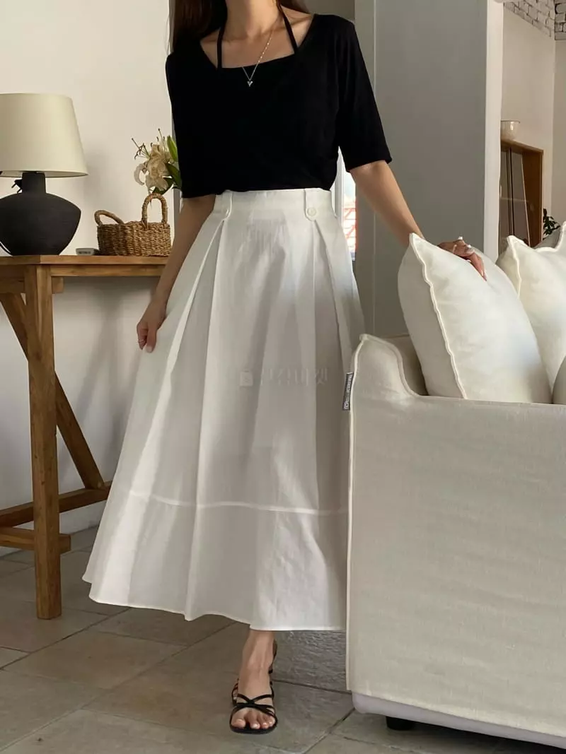 Lewin - Korean Women Fashion - #thatsdarling - Aqua Skirt - 5