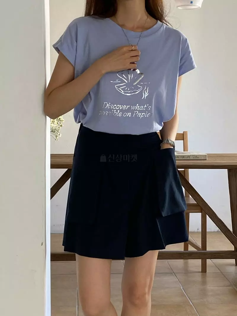 Lewin - Korean Women Fashion - #vintageinspired - Pearl Paint Tee - 8