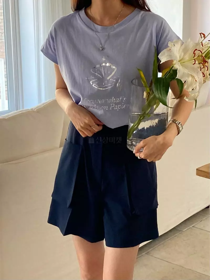 Lewin - Korean Women Fashion - #vintagekidsstyle - Pearl Paint Tee - 9