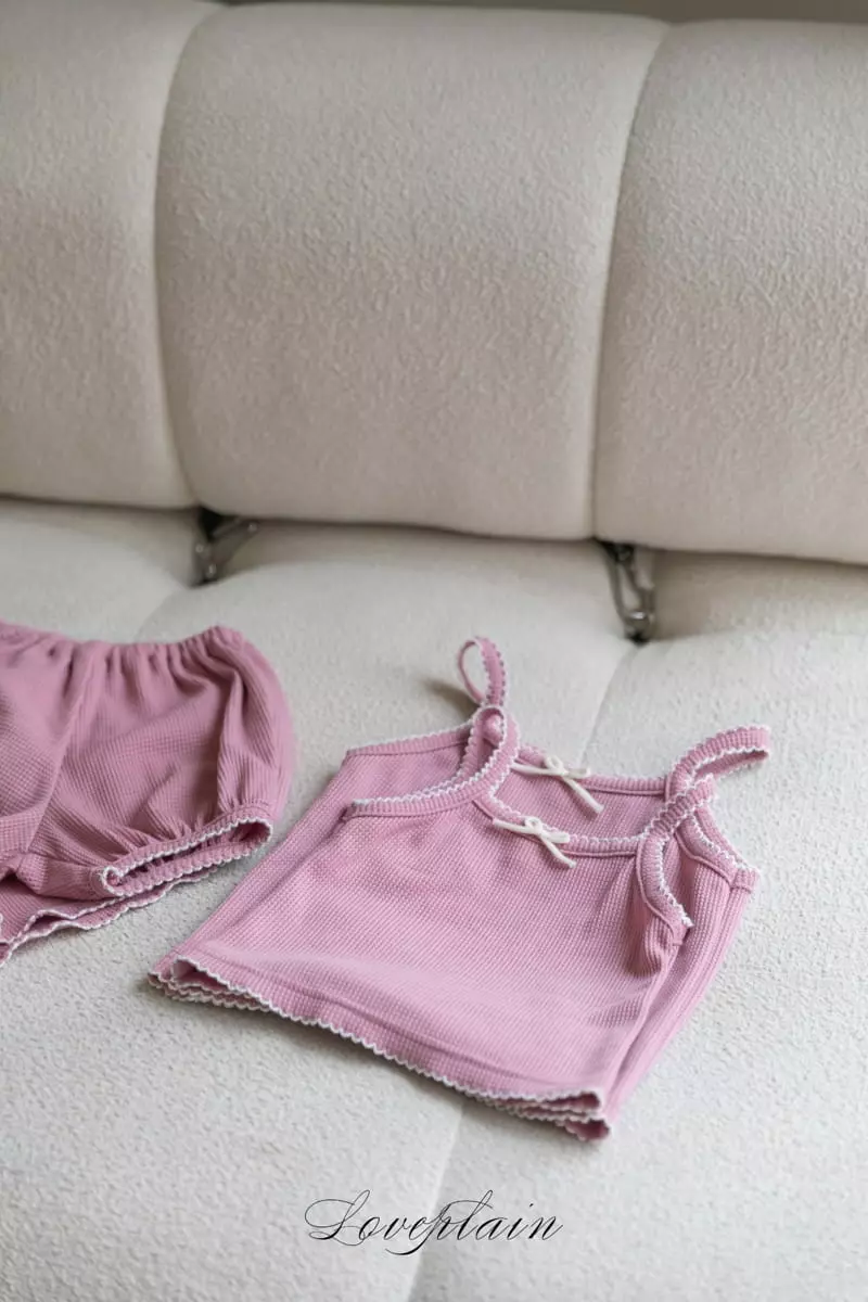 Loveplain - Korean Children Fashion - #fashionkids - Bebe Waffle Top Bottom Set - 3