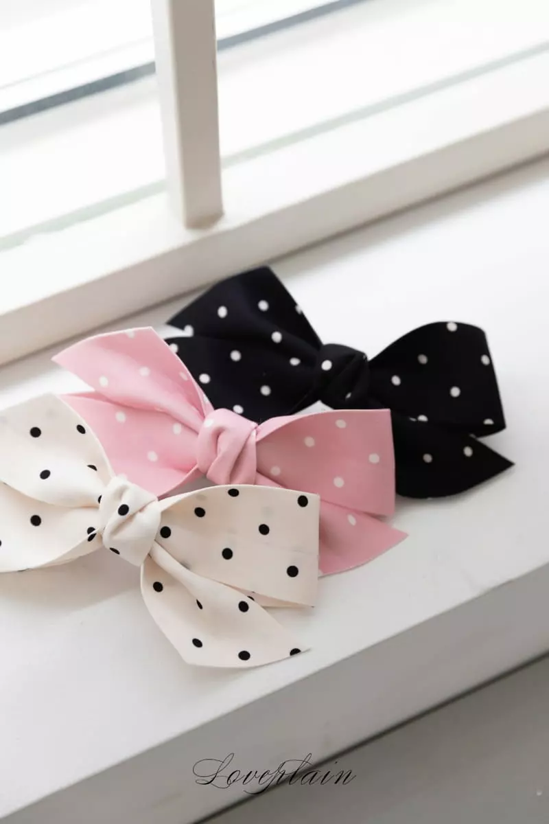 Loveplain - Korean Children Fashion - #kidsshorts - Dot Ribbon Hairpin