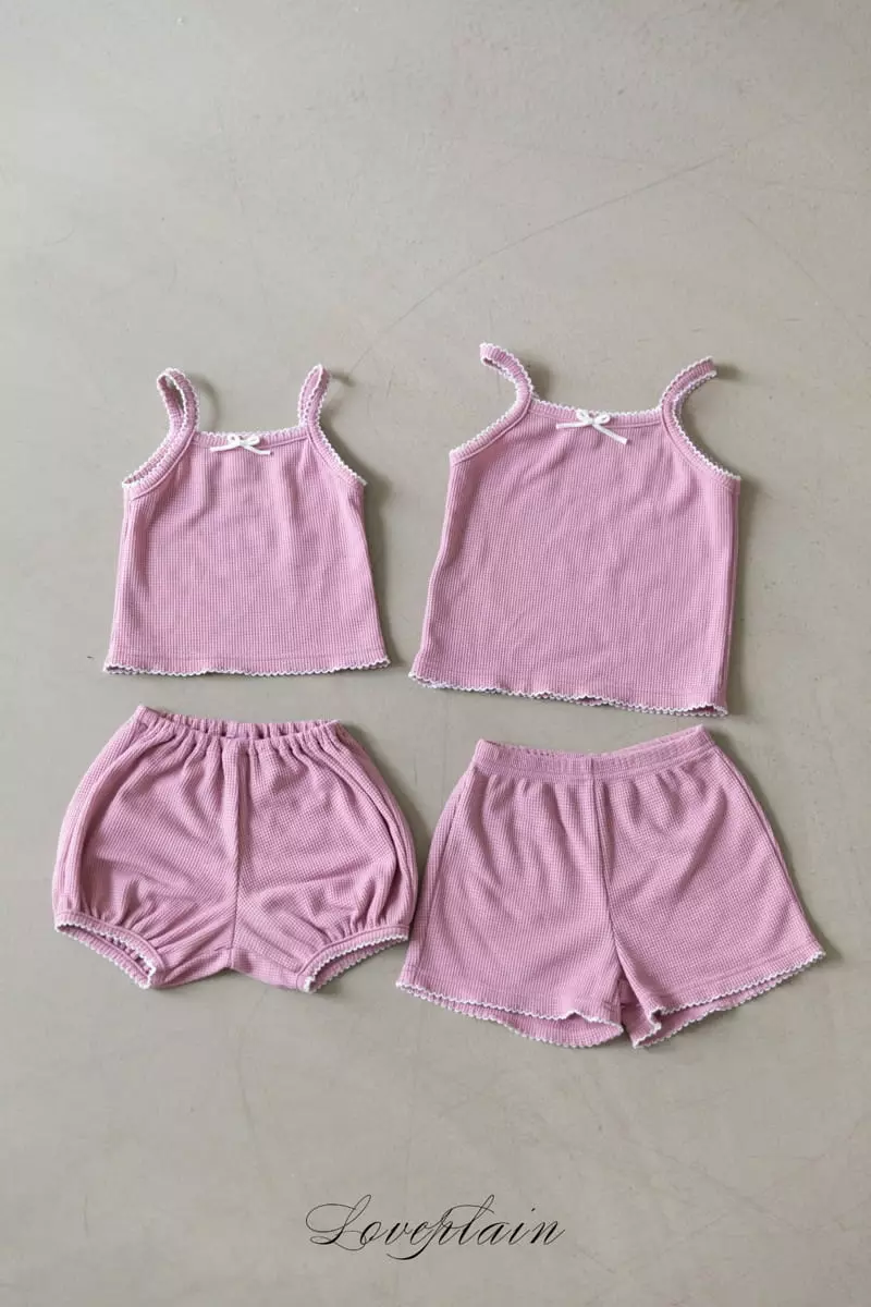 Loveplain - Korean Children Fashion - #kidzfashiontrend - Bebe Waffle Top Bottom Set - 6