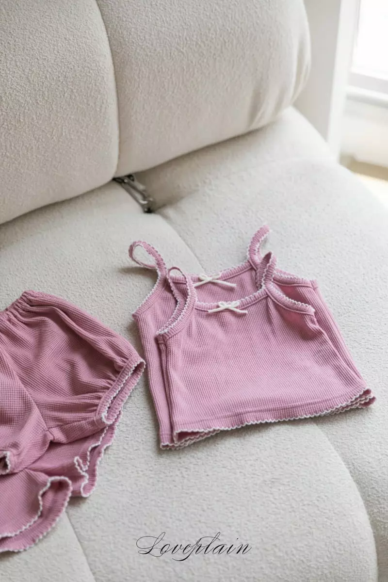 Loveplain - Korean Children Fashion - #littlefashionista - Bebe Waffle Top Bottom Set - 8