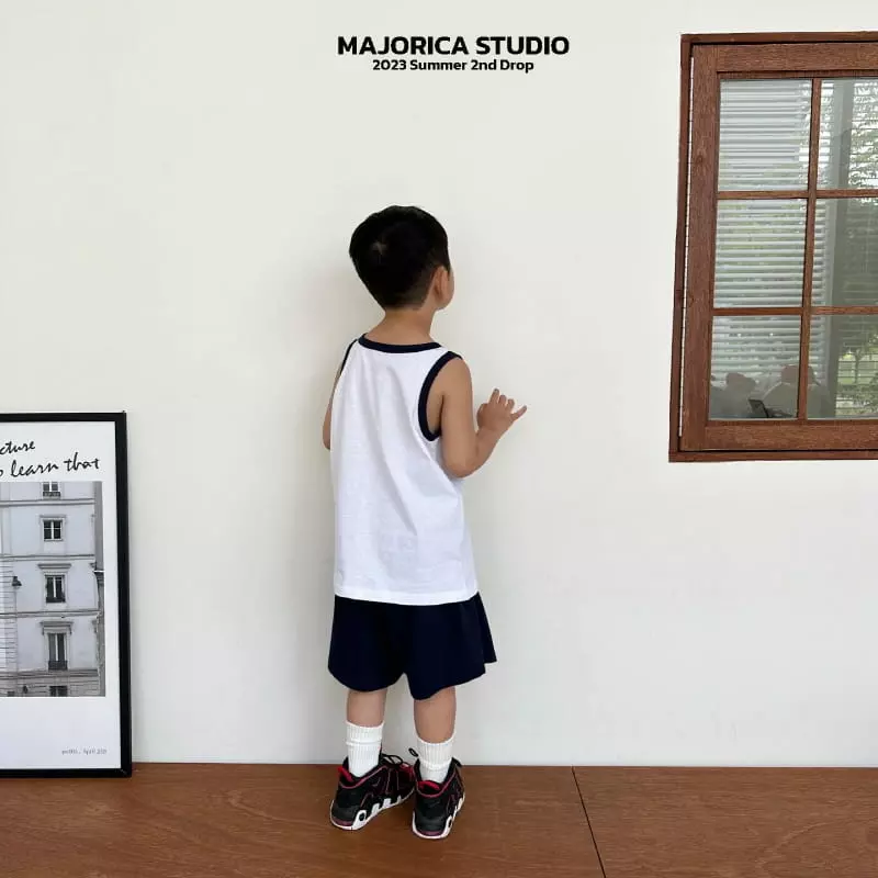 Majorica - Korean Children Fashion - #kidzfashiontrend - Piping Sleeveless Short Sleeves Bottom Set - 10