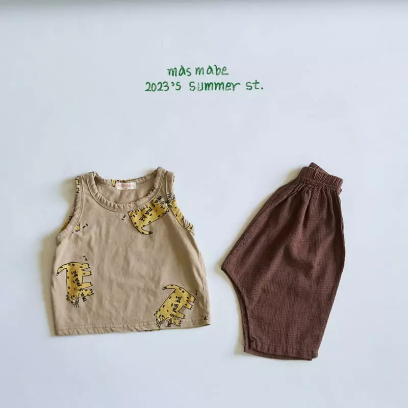 Masmabe - Korean Baby Fashion - #babyboutique - Tong Cheetah Sleeveless - 4