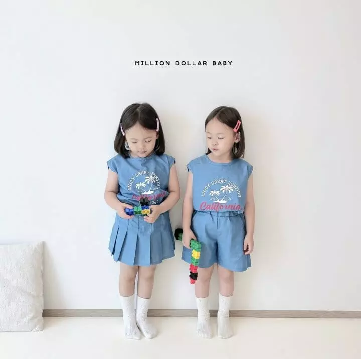 Million Dollar Baby - Korean Children Fashion - #prettylittlegirls - Denim Summer Pants Set - 9