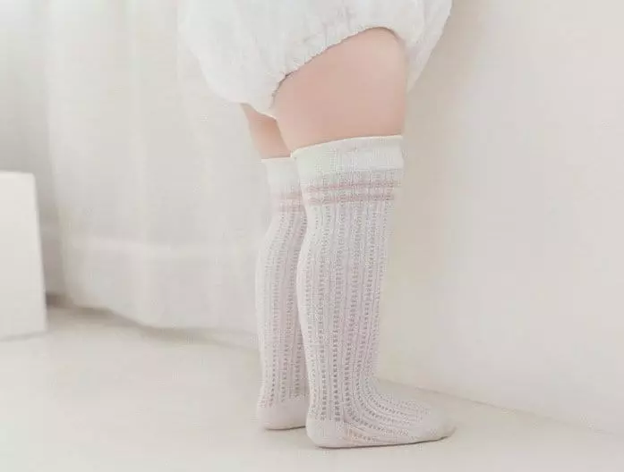 Miso - Korean Baby Fashion - #babyboutiqueclothing - Flower Smile Knee Socks - 2