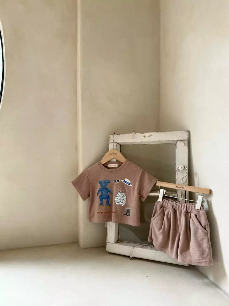 Monbebe - Korean Children Fashion - #stylishchildhood - Teddy Terry Top Bottom Set - 4