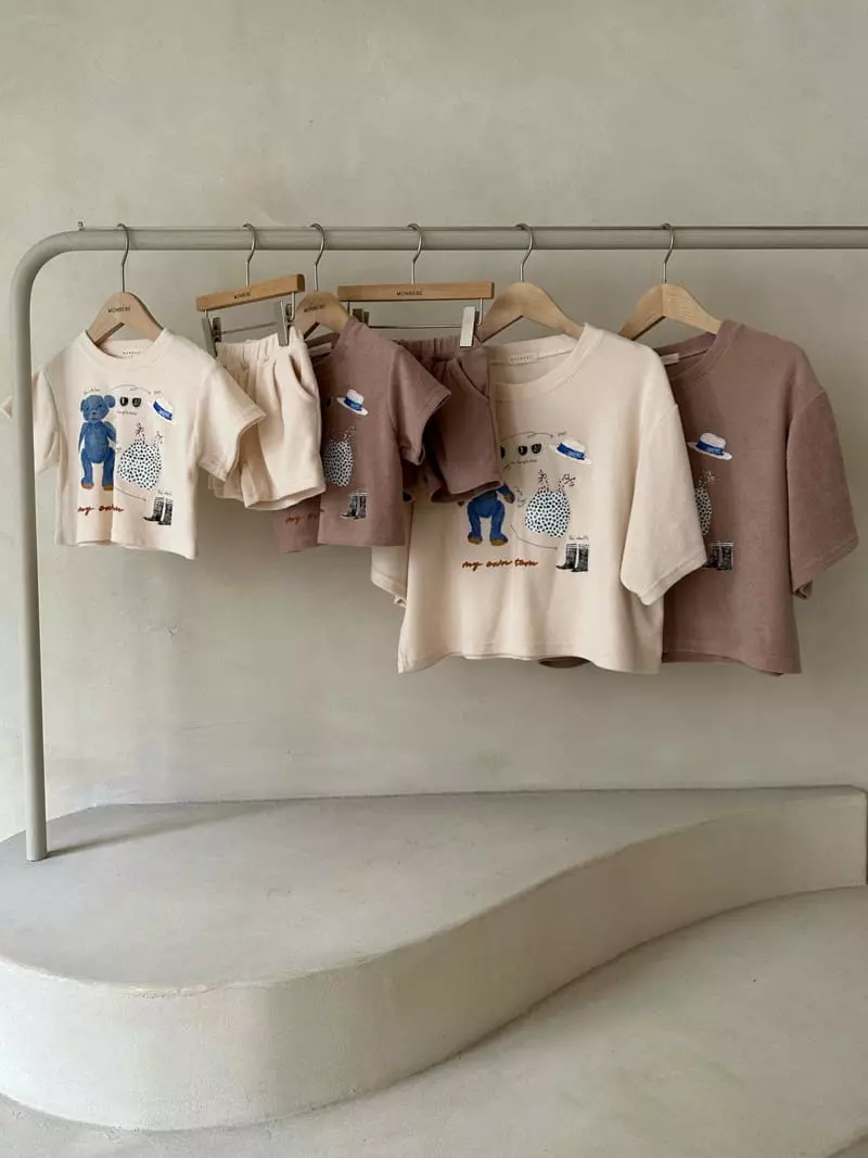 Monbebe - Korean Children Fashion - #kidzfashiontrend - Teddy Terry Top Bottom Set - 11