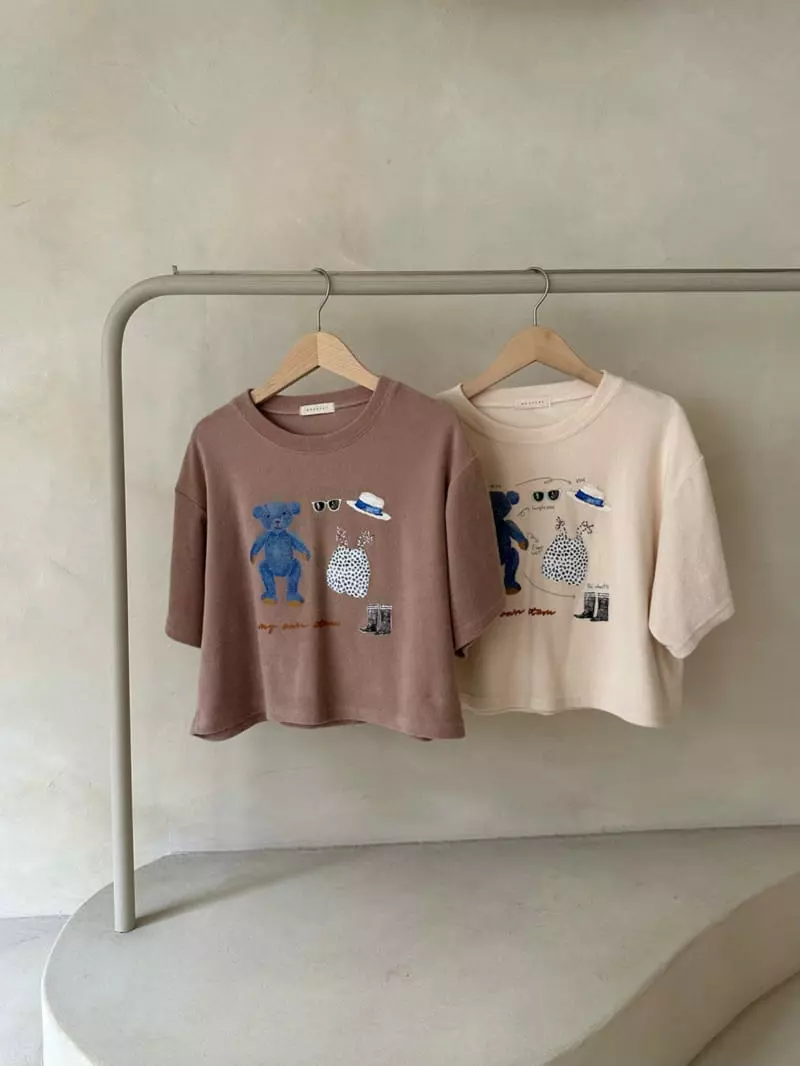 Monbebe - Korean Women Fashion - #momslook - Teddy Terry Tee Mom - 3