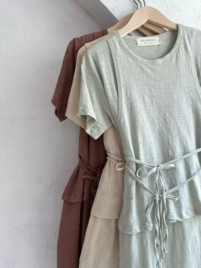 Monbebe - Korean Women Fashion - #womensfashion - Layered One-piece Mom - 2