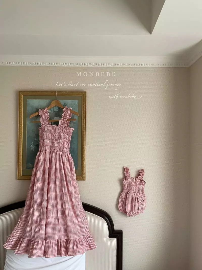 Monbebe - Korean Women Fashion - #womensfashion - Check Melly One-piece Mom - 5