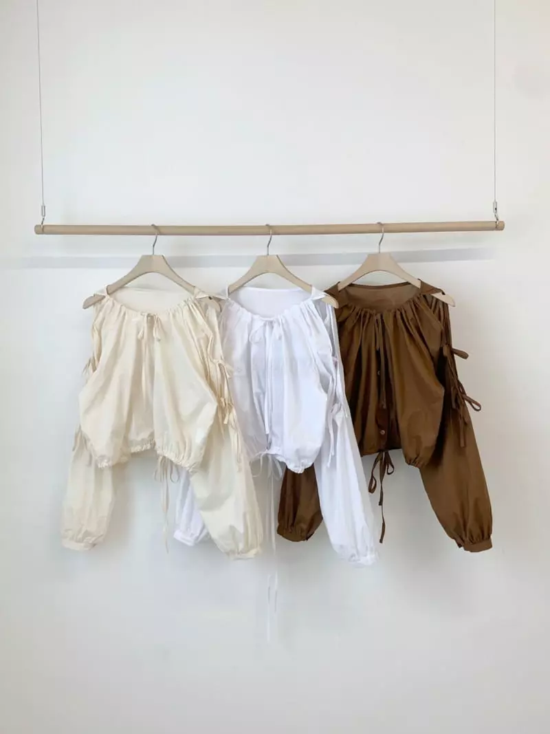 More Than - Korean Women Fashion - #momslook - Cotton Ribbon Blouse - 5