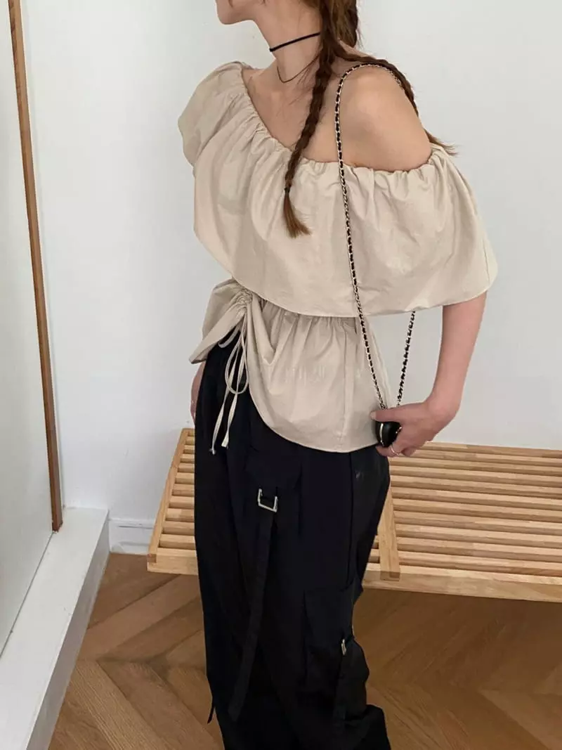 More Than - Korean Women Fashion - #momslook - One Shoulder Blouse