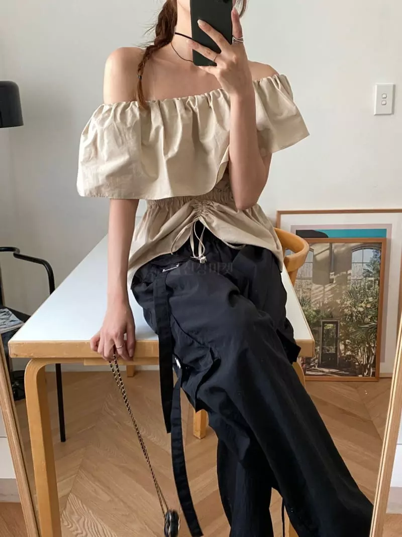 More Than - Korean Women Fashion - #momslook - One Shoulder Blouse - 3