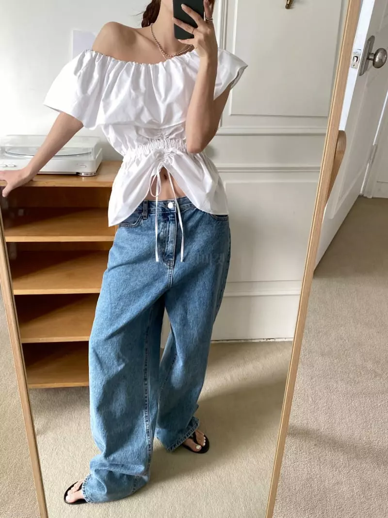 More Than - Korean Women Fashion - #momslook - One Shoulder Blouse - 7
