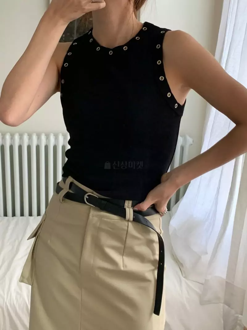 More Than - Korean Women Fashion - #momslook - Eyelet Sleeveless - 3